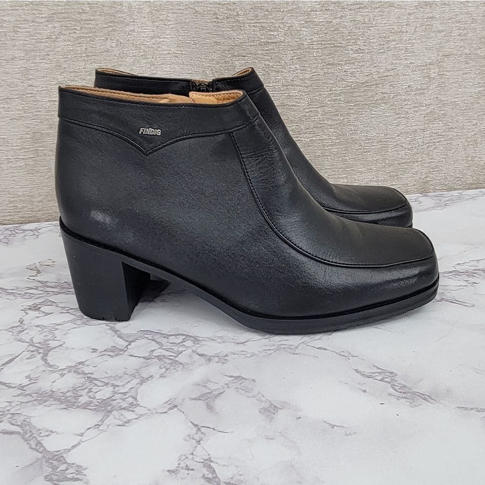 Findig Thailand Luxury Leather Heeled Booties Boots Women's Size 6.5